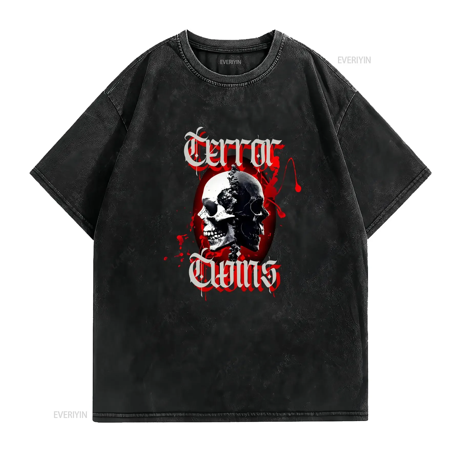 The Terror Twins T Shirt vintage Washed Comfortable Stretched designer clothes graphic Slightly Versatile streetwear Stylish