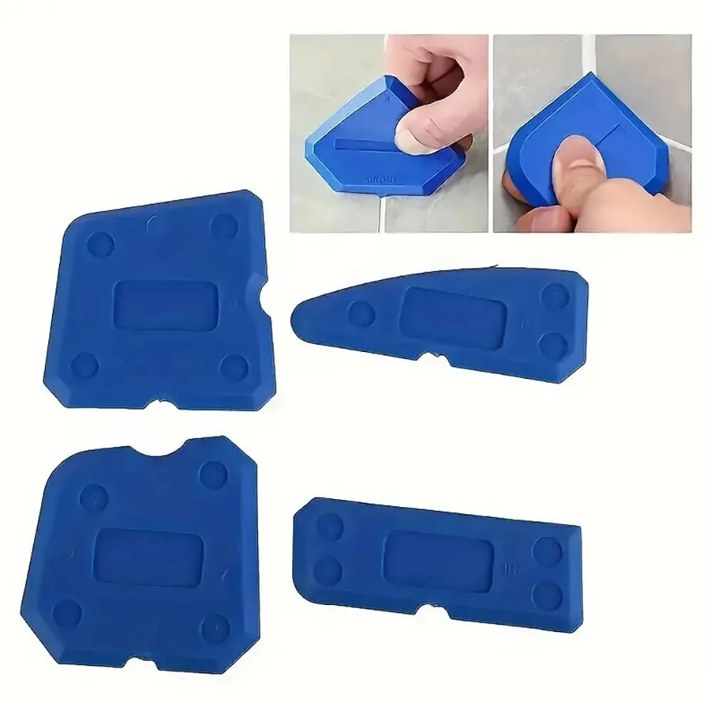 4Pcs Silicone Glass Cement Scraper Sealant Grout Remover Tool Home Finishing Caulking Tools Home Cleaning Hand Spatula Tool