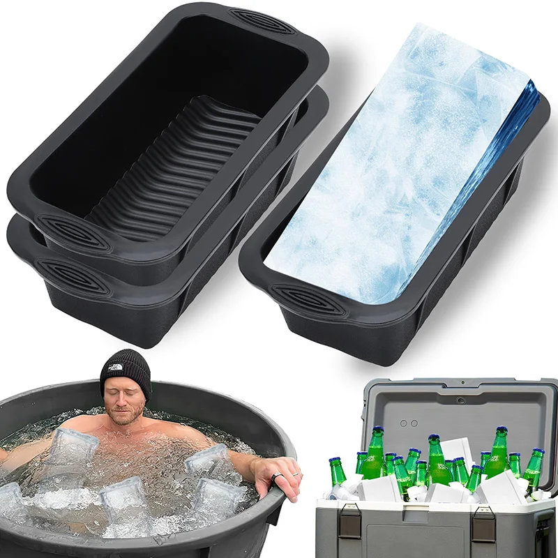 Large Ice Molds for Ice Bath Reusable Ice Block Molds for Cold Plunge Tub Durable and Deformity-proof in Freezing Silicone Molds