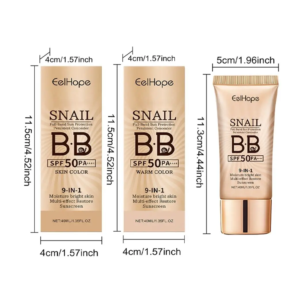 BB Cream protettiva SPF 50 Blocco solare Trucco Idrata Correttore per trucco viso impermeabile a lunga durata a prova di sudore Cosmetico