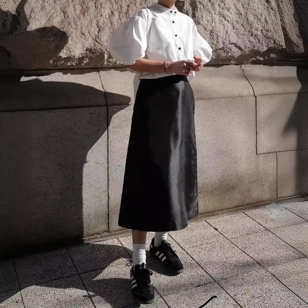 

Gagarich 2025 Spring Clothing Japanese Blogger Fashion Bubble Sleeves Unique Minimalist Temperament Retro Shirt Women