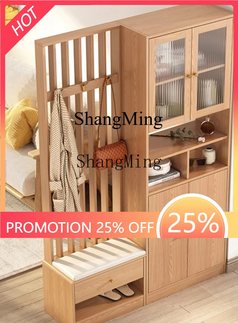 

FG hanger integrated screen partition large wardrobe home door simple modern solid wood shoe cabinet foyer porch cabinet