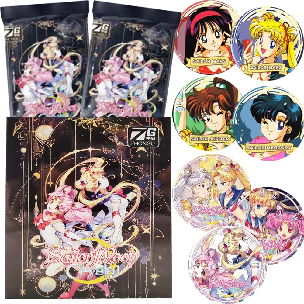 

Popular Classic Magical Girl Creative Badge Anime Figure Cute Q Version Round Brooch Decoration Accessories Gifts for Children