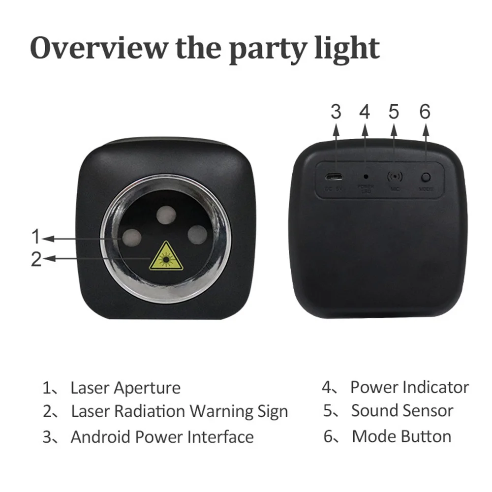 Carga usb 32 padrões projetor a laser à prova dwaterproof água efeito de palco iluminação disco dj natal lâmpada dança casa iluminação festa feriado