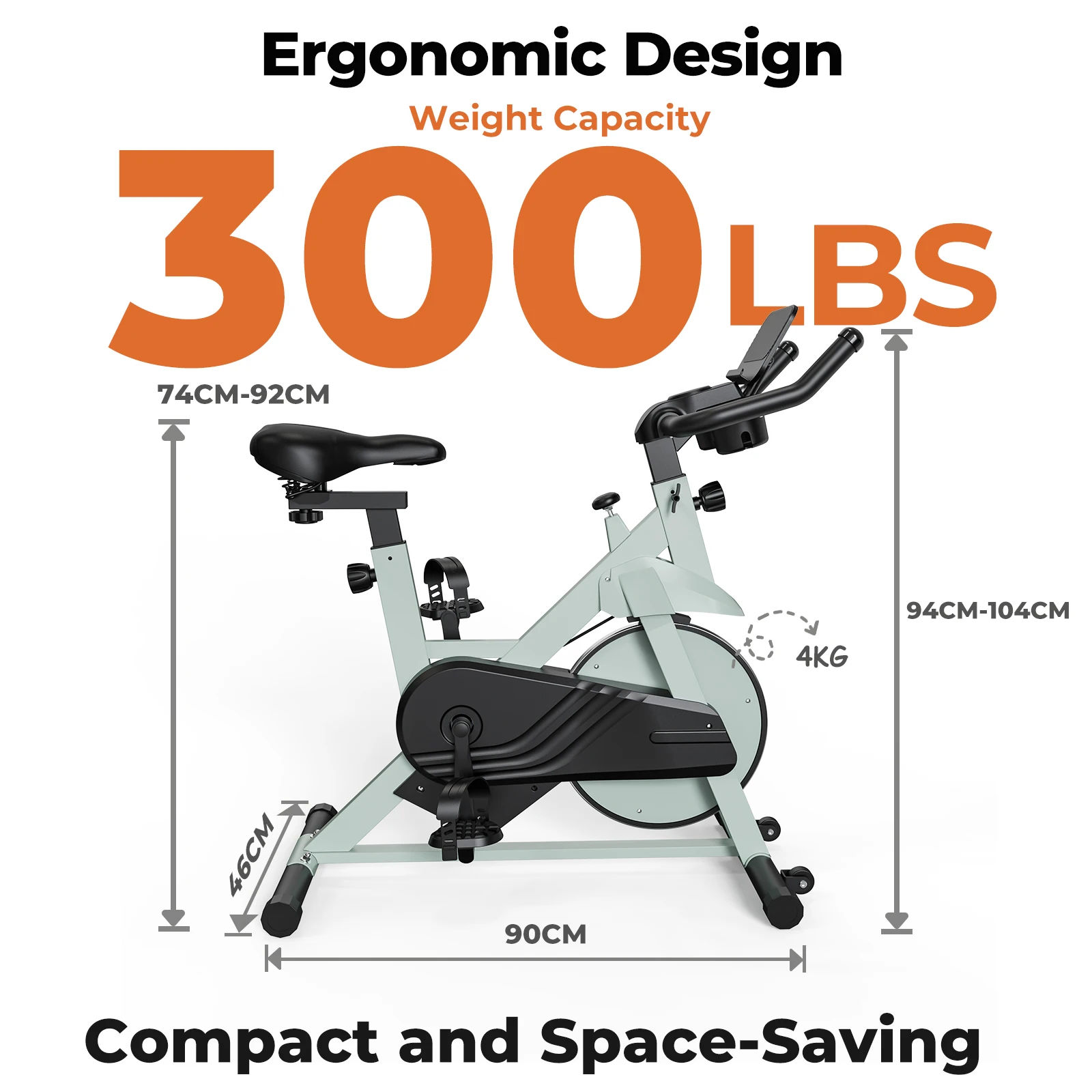 Superun Heimtrainer mit magnetischer Steuerung, großer Tablet-Halter, bequemer Sitz, Indoor-Radfahren, Cardio-Fitness-Fahrrad – Detail 3