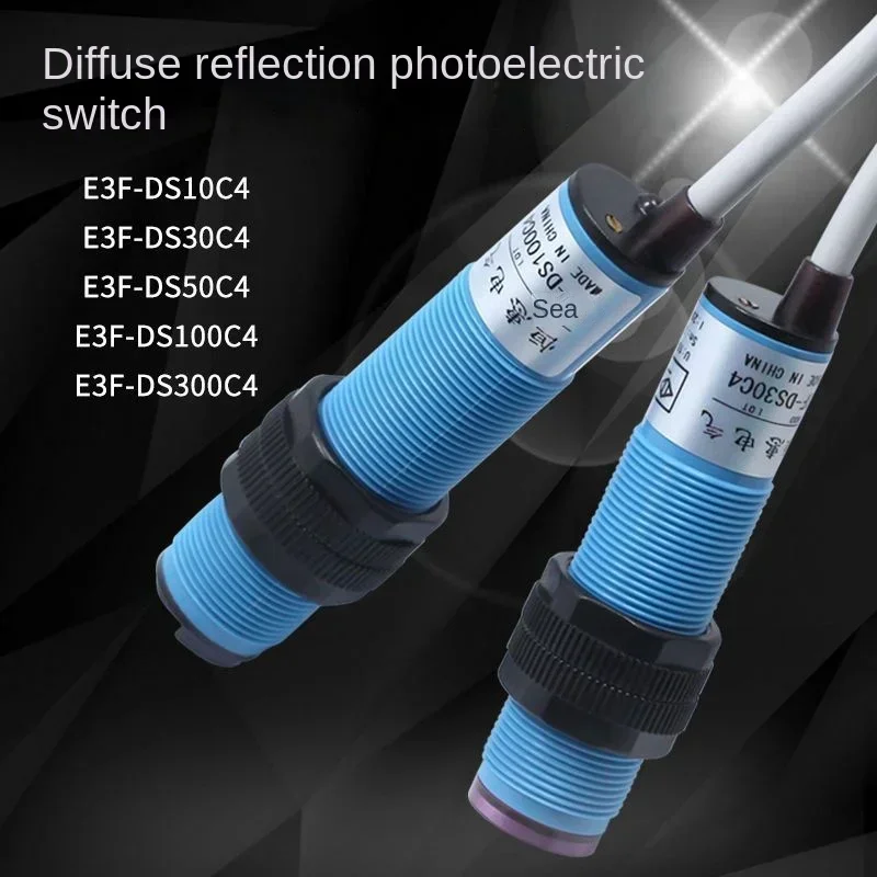 Diffuse Reflection Induction E3F-Ds30c4 Photoelectric Switch Sensor NPN Normally Open Three-Wire 24V