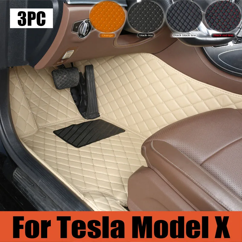 

Car Floor Mats For Tesla Model X 2016~2022 6 seat Second Row No Handrails Anti-dirt pad Interior Parts floor Pad Car trunk mat