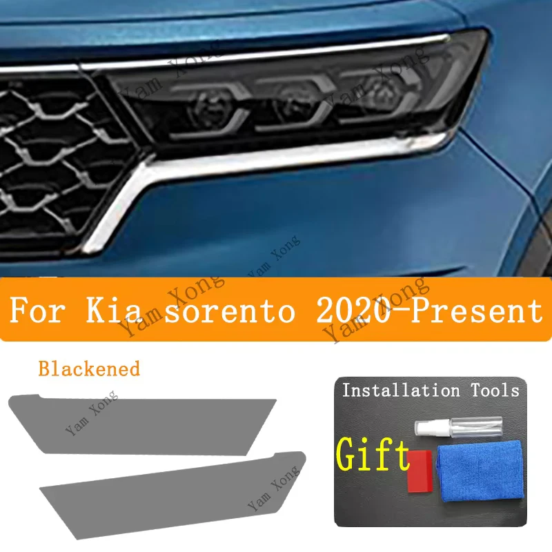 

For KIA SORENTO 2021 2025 Accessories Car Gearbox Navigation Headlight Protective Film Transparent Black TPU Sticker