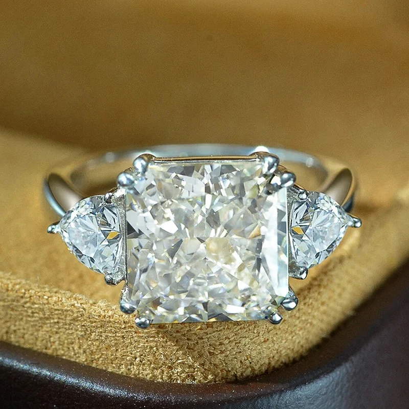 Huitan große Prinzessin Zirkonia Kristall ringe Frauen für Verlobung Hochzeit Zubehör einfache Luxus weiblichen Schmuck Großhandel