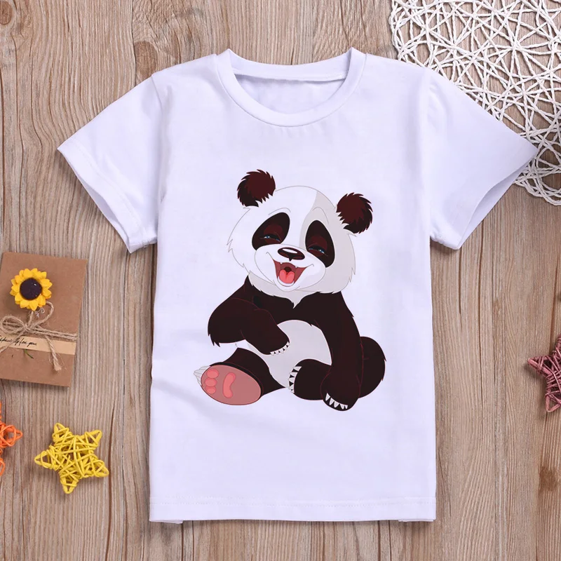 Kawaii Pandas Bamboo Polar Bears Dance Tshirt Kids Boys And Girls Prints Design Tshirts Harajuku Cute T-shirts