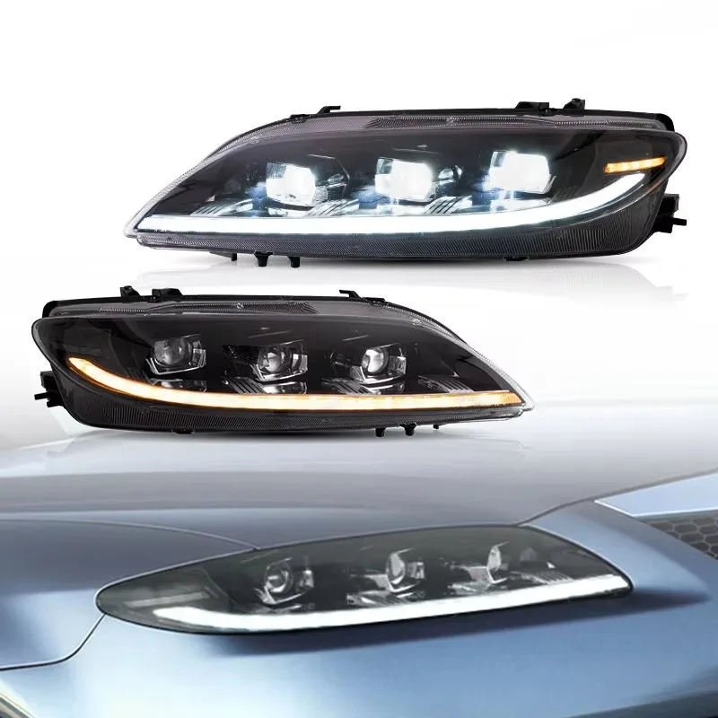 Manufacturer Wholesales Full LED Headlights Animation DRL Car Sequential Head Light Front Lamp 2003-2015 for 6