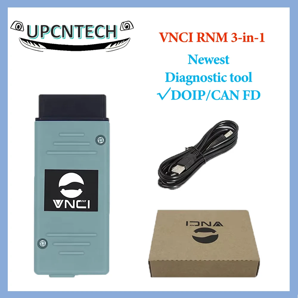 VNCI RNM for Nissan/Renault/Mitsubishi 3-in-1 Auto Diagnostic Tools Support ECM TCM Program & DoIP/CANFD & OEM Software Driver