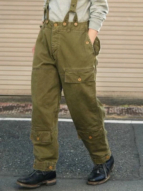 

Рабочие брюки из чистого хлопка свободного кроя в стиле милитари, молодежные повседневные длинные брюки для всех сезонов