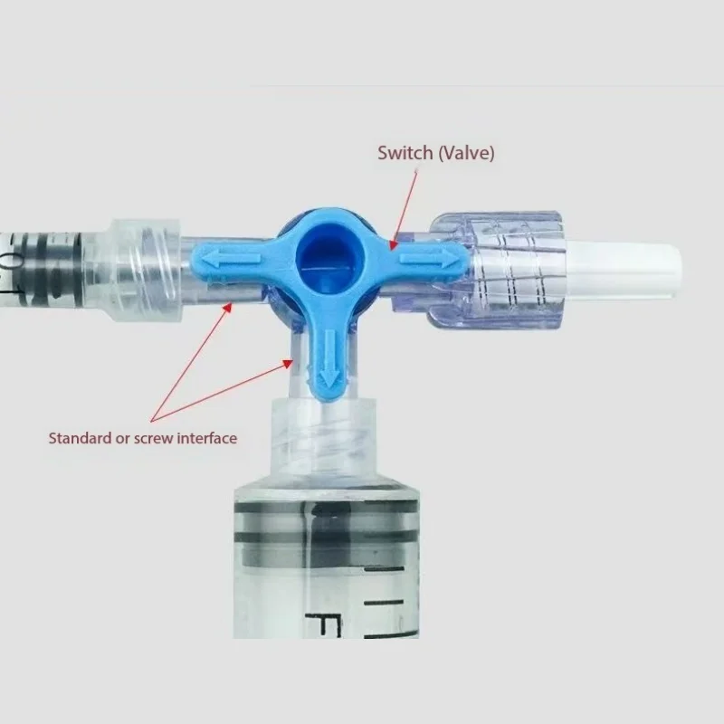 3-channel T-shaped connector extension tube tool plastic three-way stopper suitable for clinical liquid adapters (50pcs)