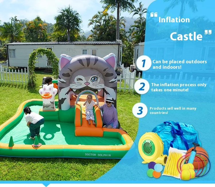 돌핀 박사 바운스 하우스 풍선 점핑 성 어린이 실내외 점핑 슬라이드 미니 바운시 하우스 맞춤 제작 가능