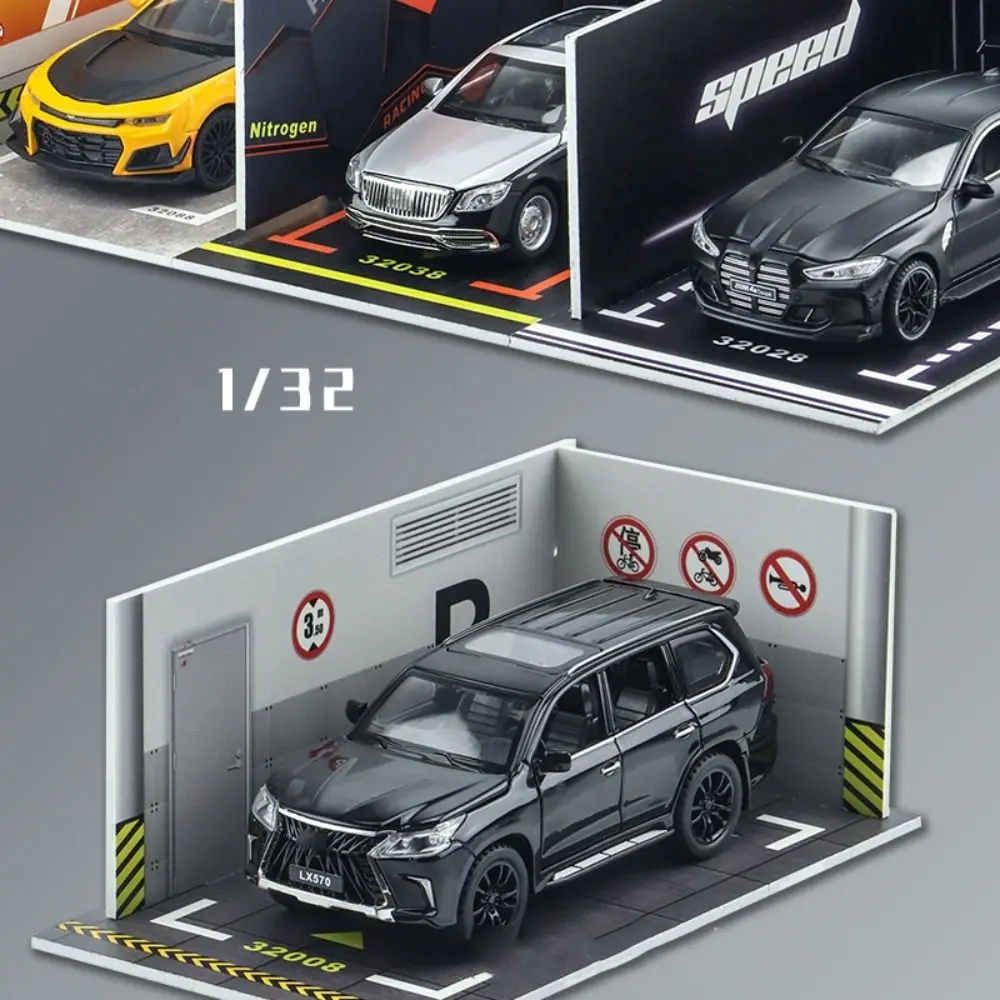 PVC Material 1/32 Car Garage Automobile Toy Parking Space Parking Lot Model Miniature Display Model Garage DIY Scene