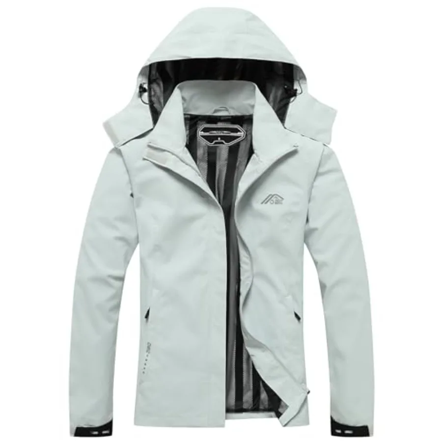 

DECKTIN Women's Waterproof Raincoat Lightweight Rain Jacket Detachable Hood Travel Outdoor