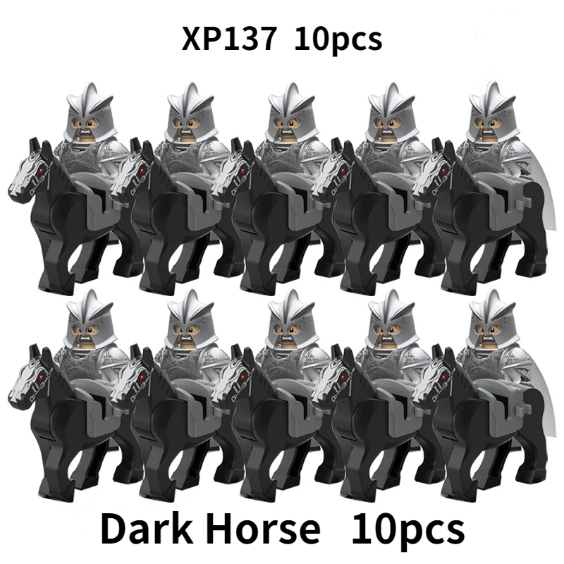 KT1046 SET 10pcs/Koruit Medieval Knights Rohan Uruk-hai Elves Gondor Warrior Dwarf Building Block Toys image 3