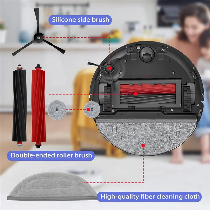 Peças sobressalentes b25b para roborock s8 maxv ultra-conjunto de acessórios com escovas laterais, escovas principais, filtros, sacos de pó, panos laterais