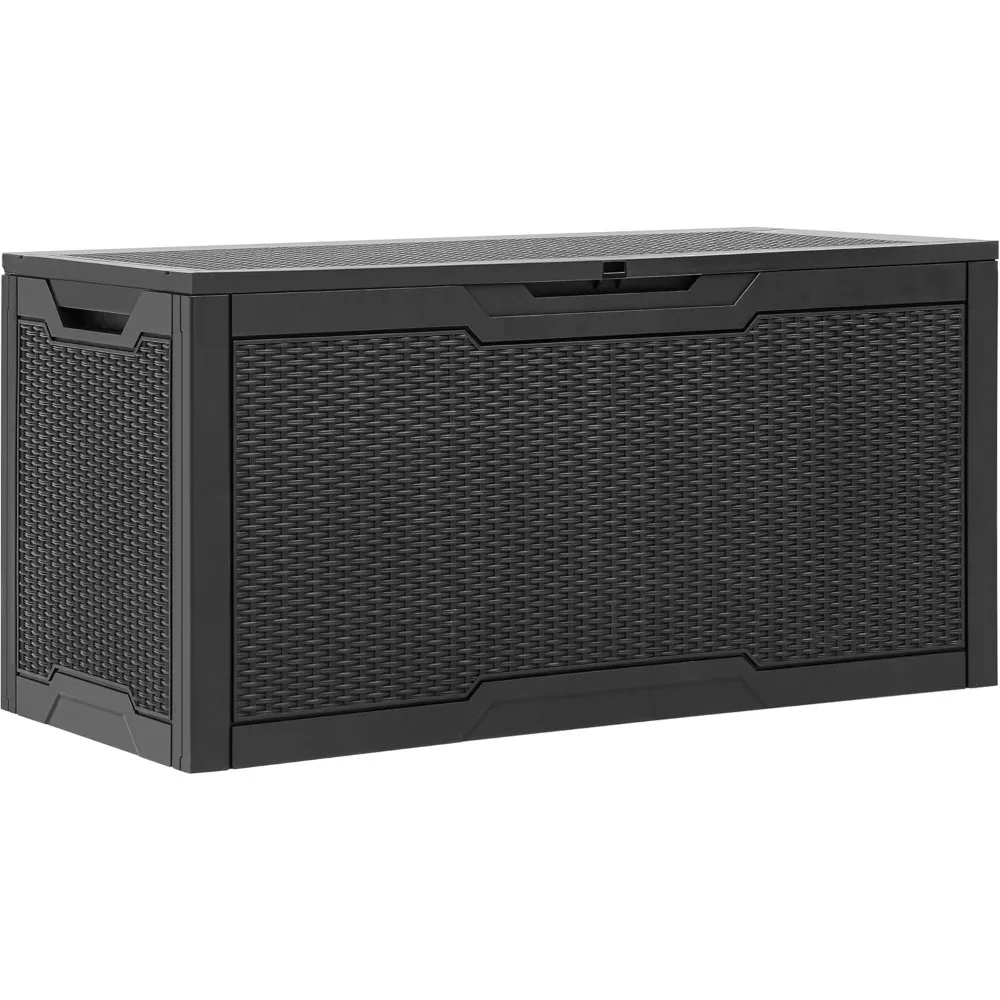 

100 Gallon Outdoor Storage Box, Large Water Resistant Resin Deck Box, Indoor Outdoor Lockable Storage Container for Patio, Gard