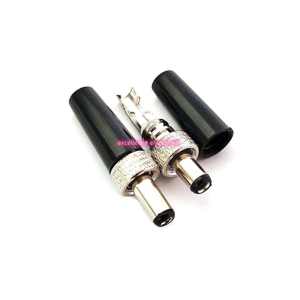 5PCS DC Power Male Plug 3.5x1.3mm 5.5x2.1mm 5.5x2.5mm Adapter Charging Solder Plugs Jack with Lock DC Connector