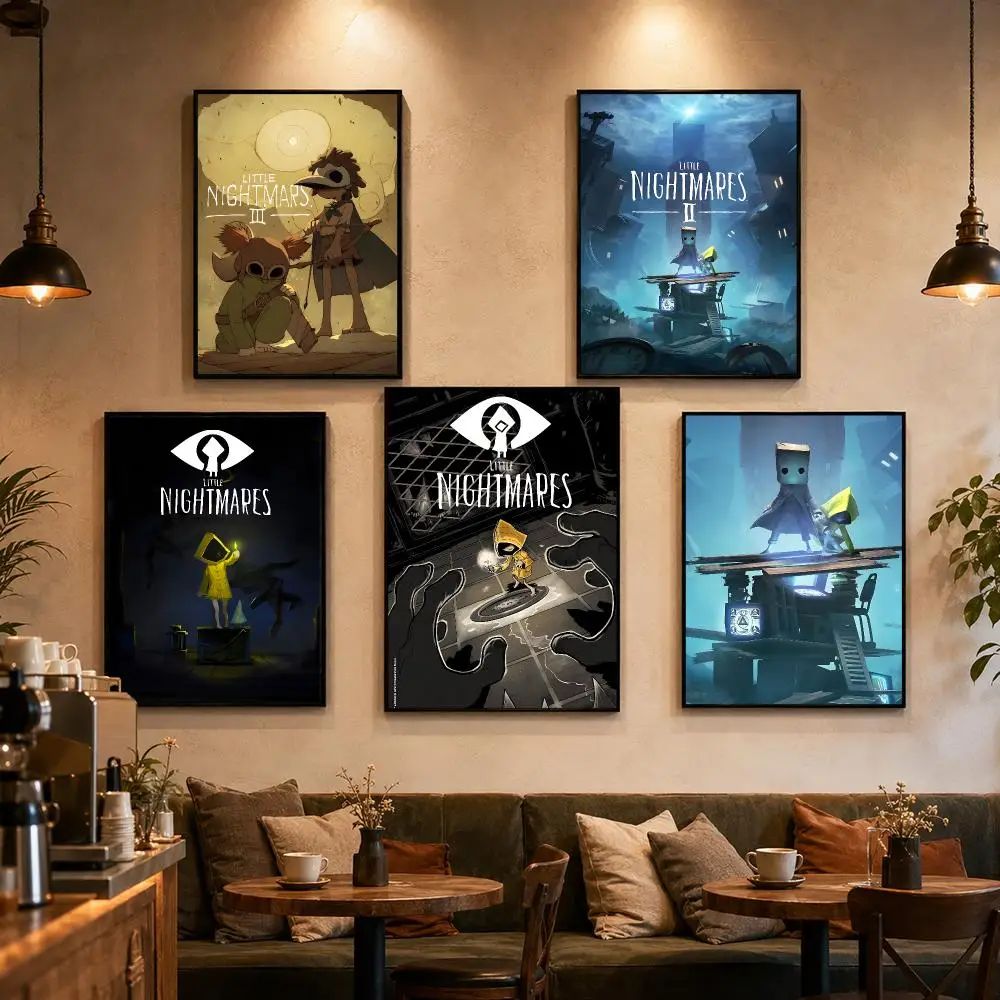 Game L-Little Nightmares Poster Self-adhesive Art Waterproof Paper Sticker Coffee House Bar Dorm Room Wall Decor
