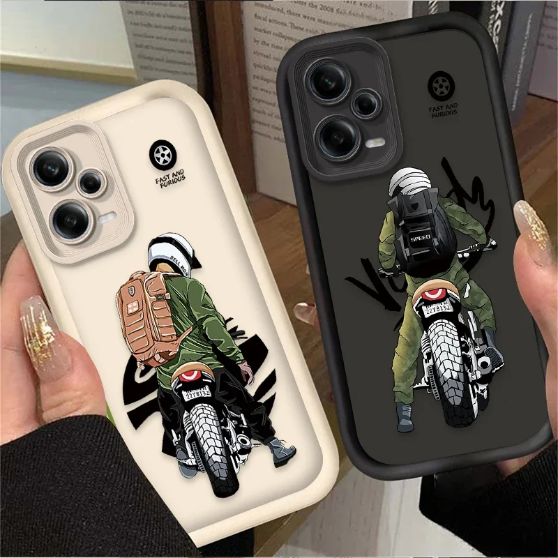 Case for Xiaomi Redmi Note 13 12 11 Pro Plus 4G 5G 12S 11S 10S 10 9 9S Redmi 14C 13C 12C A3 12 Trend Cool Biker Motorcycle Cover