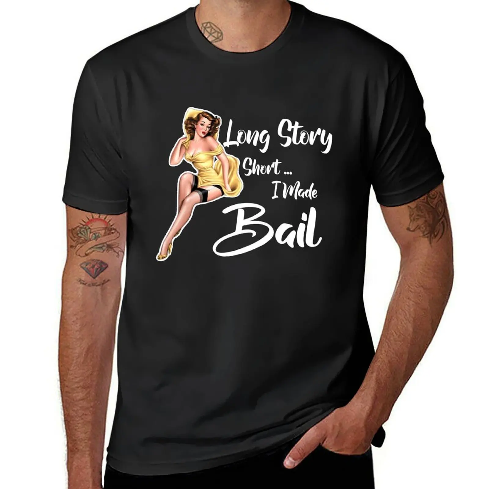

Long Story Short I Made Bail 2022 T-Shirt plus sizes vintage graphic tee luxury designer oversized t shirts for men