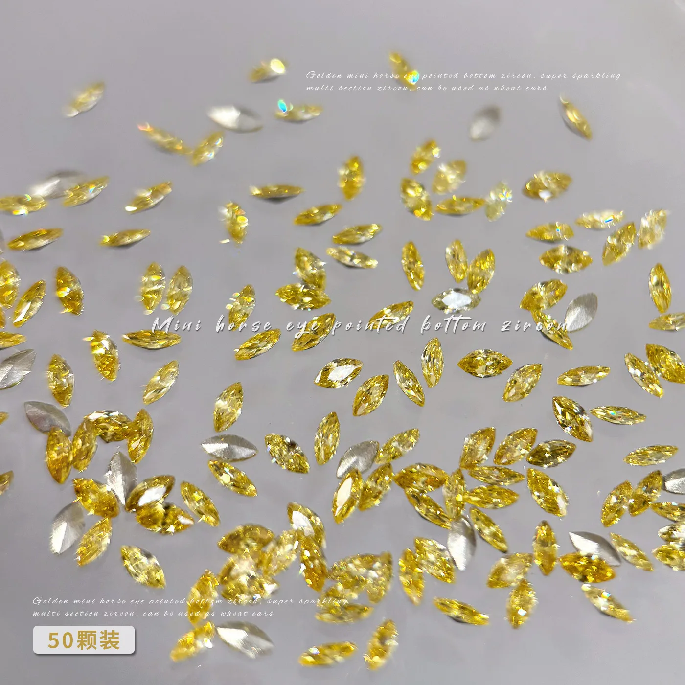 فلاش الراين لامعة الزركون الحصان العين الأذن من القمح تصميم كريستال ستار بريق مسحوق الترتر مسمار الفن اكسسوارات الزينة