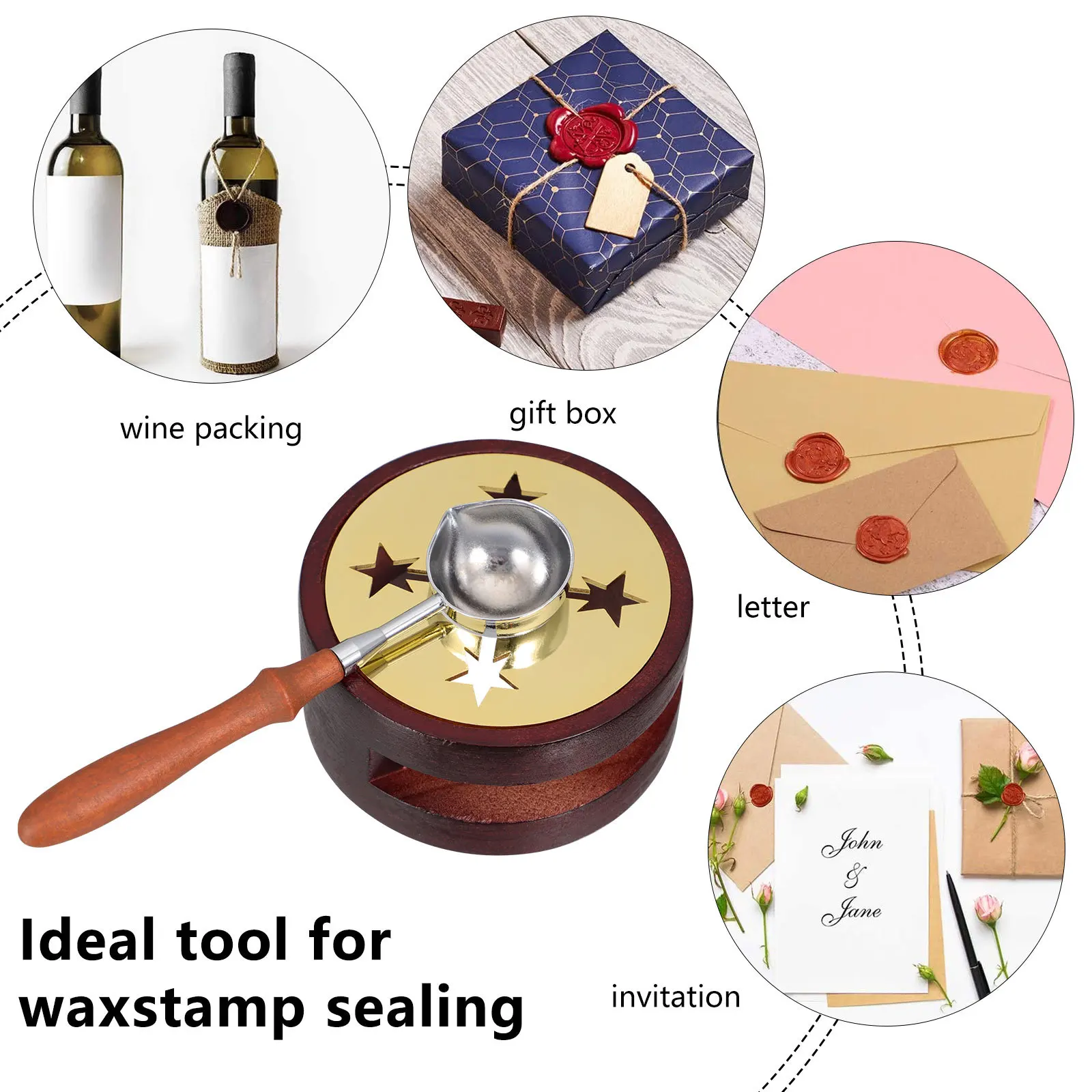 

Wood Material For Seal Warmer Diy Sealing Stamp Wax Beads Melting Furnace Envelope Decor Melting Furnace Wax Seal Kit