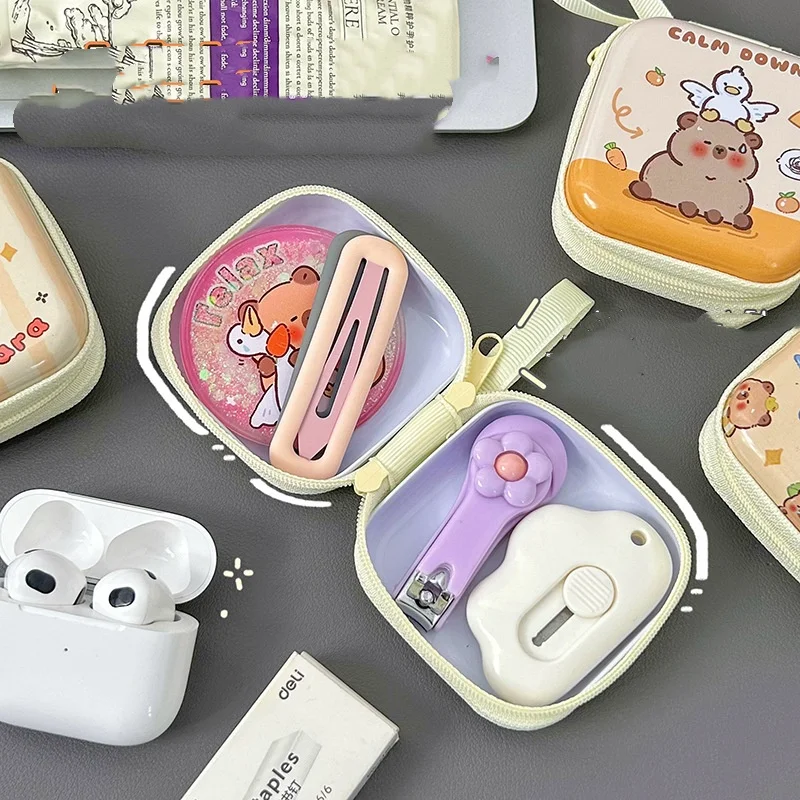 لطيف كابيبارا محفظة نسائية للعملات المعدنية المحمولة مقاوم للماء حقيبة التخزين الكرتون حقيبة مفاتيح صغيرة محفظة صغيرة حاملات للعملات المعدنية