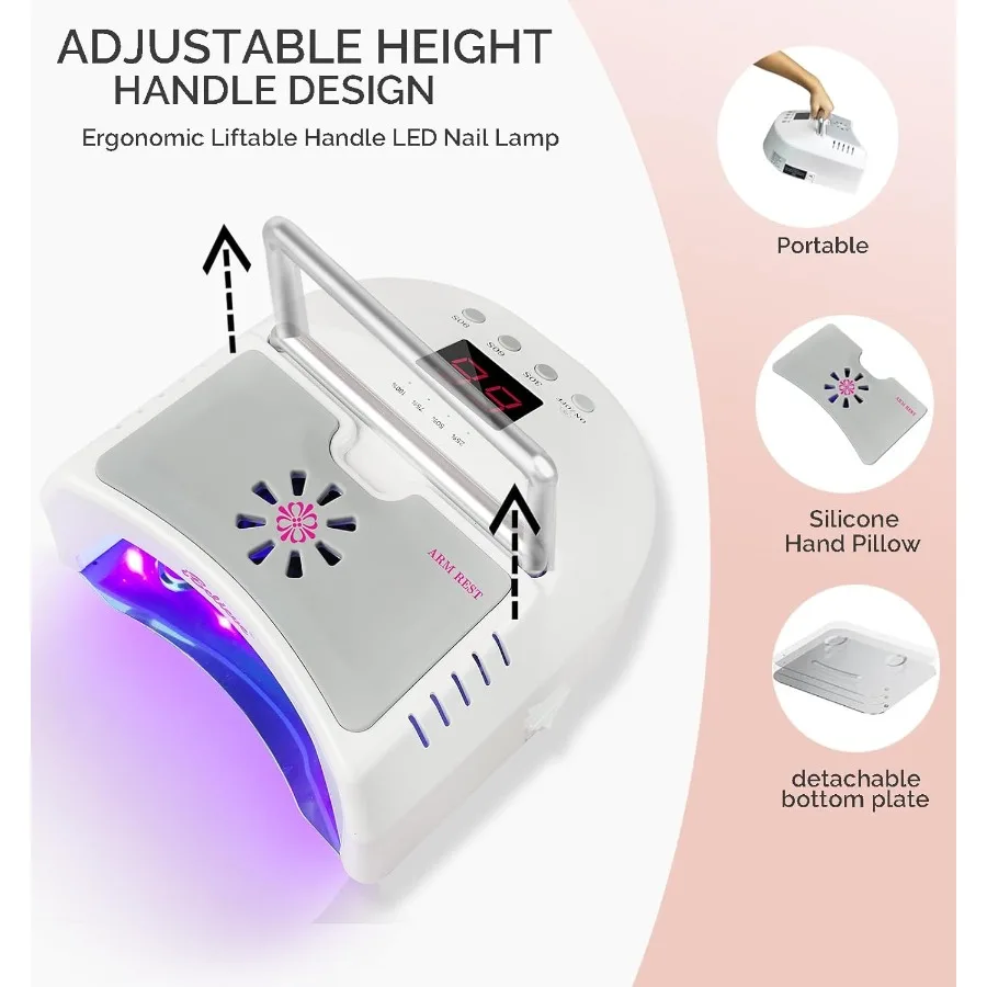 Bezprzewodowa lampa UV LED do paznokci, profesjonalna lampa UV do paznokci żelowych, suszarka do paznokci do żelu akrylowego, lampa do podkręcania do salonu kosmetycznego, biała