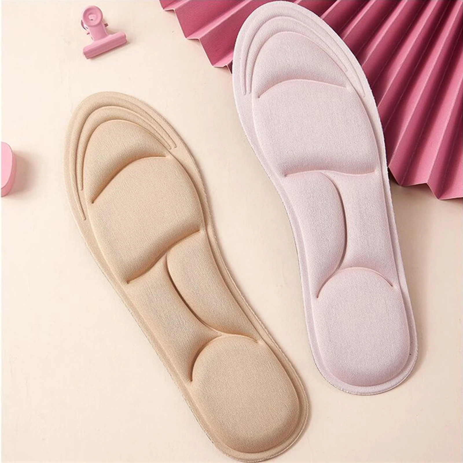3 Pairs 5D Memory Foam Shock Absorbant Sports Insole Women Men Flat Feet Arch Support Massage Plantar Fasciitis Shoes Sole
