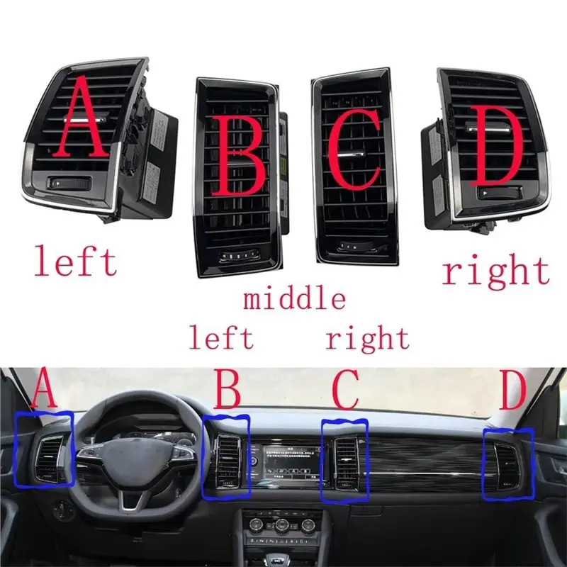 For Skoda Kodiaq 2016-2020 Car Dashboard Air Conditioning Outlet Air Conditioner Vents 56G819701 56G819702
