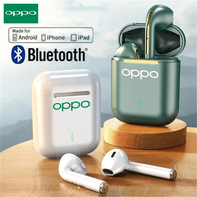 OPPO سماعات لاسلكية J18 داخل الأذن TWS بلوتوث Ture سماعات رياضية HiFI لعبة ستيريو سماعة رأس مقاومة للماء مع ميكروفون