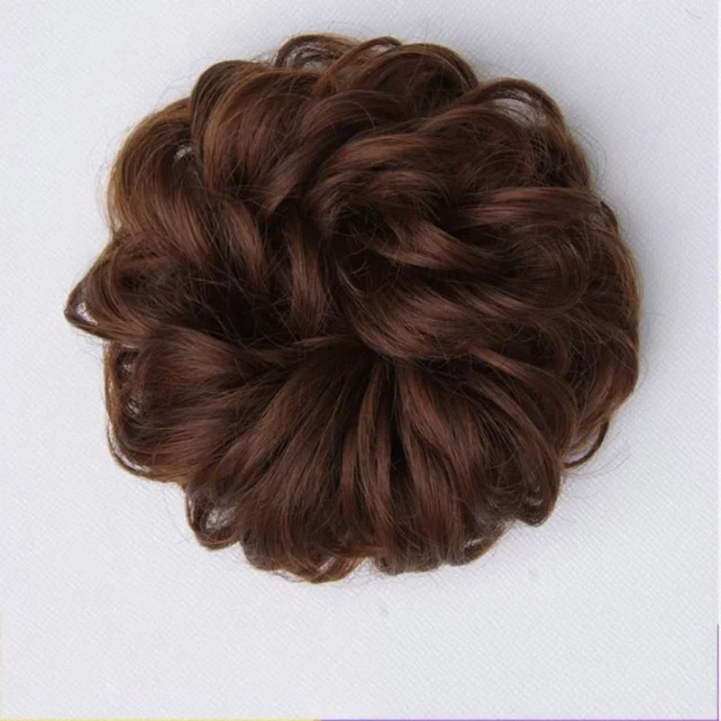 Messy Bun Hair Piece Wavy Curly Hair Scrunchies Synthetic Chignon Ponytail Hair Extensions Thick Updo Hairpieces for Women Girls