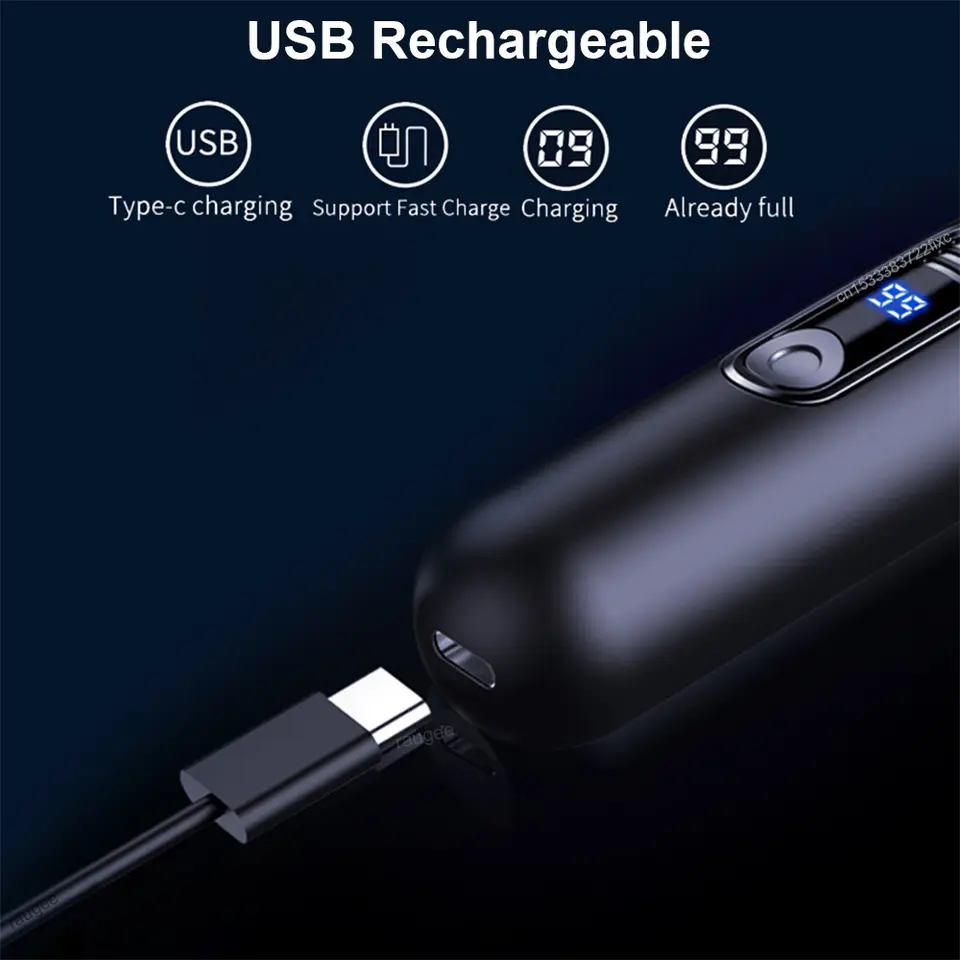 Nose Hair Trimmer Mini Portable Electric Nose Hair Clipper Rechargeable Automatic Shaving Nose Eyebrow Ear Painless Hair Remover - 5