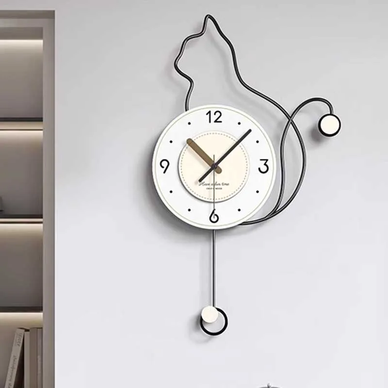 Battery Design Wall Clocks Animal Light Luxury Wall Clocks Battery Minimalism Vintage Modern Horloge Murale Home Decoration