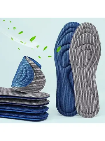 2 Pairs Memory Foam Orthopedic Insoles for Shoes Antibacterial Deodorization Sweat Absorption Insert Sport Shoes Running Pads