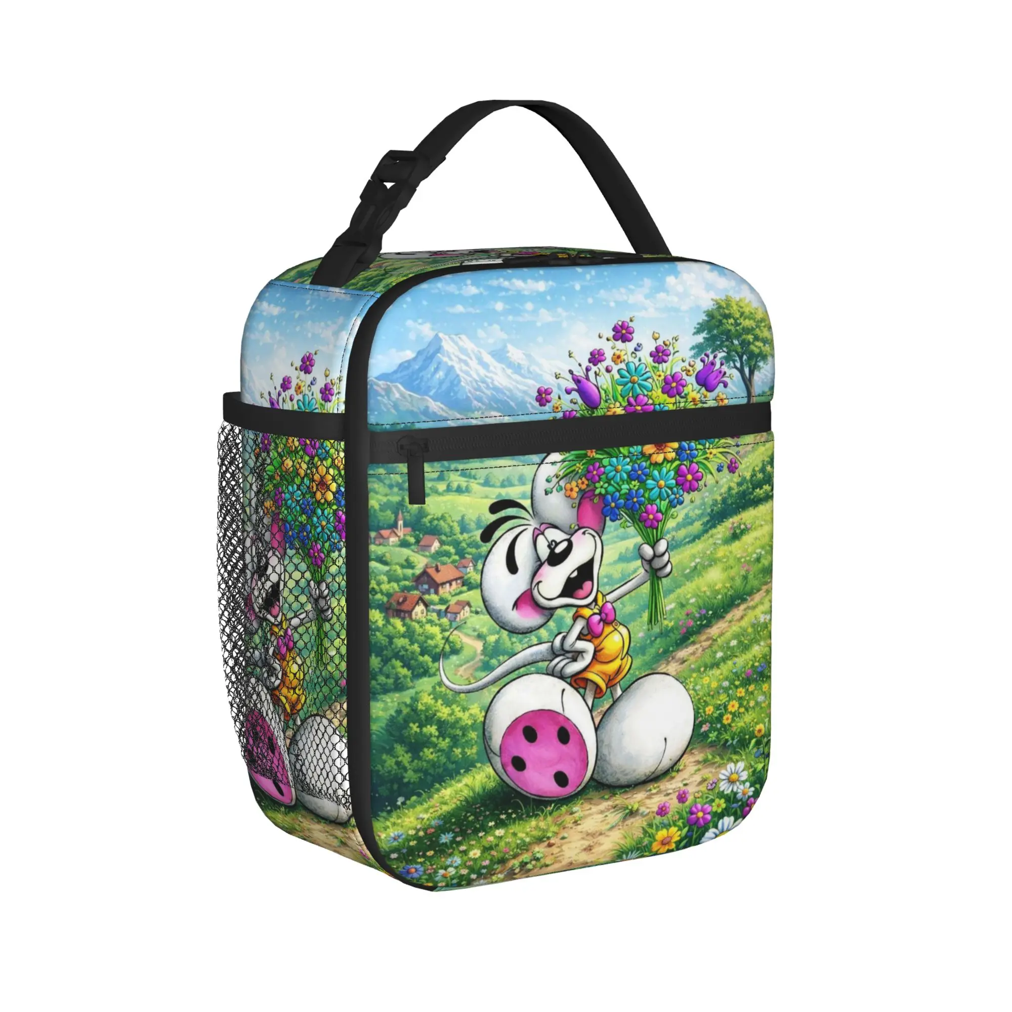 Diddl mouse Insulated Lunch Bag for Men Women  Food Container Bags Portable Cooler Thermal Bento Box For School Office