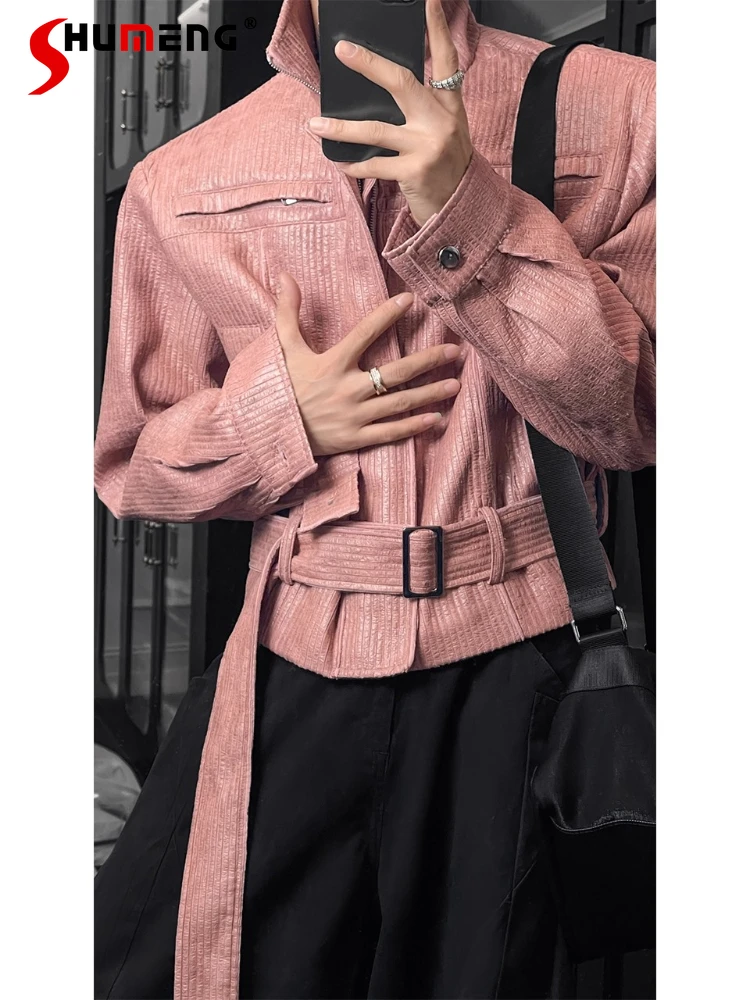 

Men's 2025 Early Autumn New Striped Fashion Versatile Solid Color Long Sleeve Jacket Coats Male Simple Handsome Chic Tops Coats