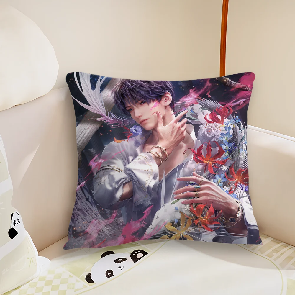 Game L-Love and D-Deepspace Pillow Case Living Room Sofa Cushion Cover Suitable For Home Bedroom Room Decoration