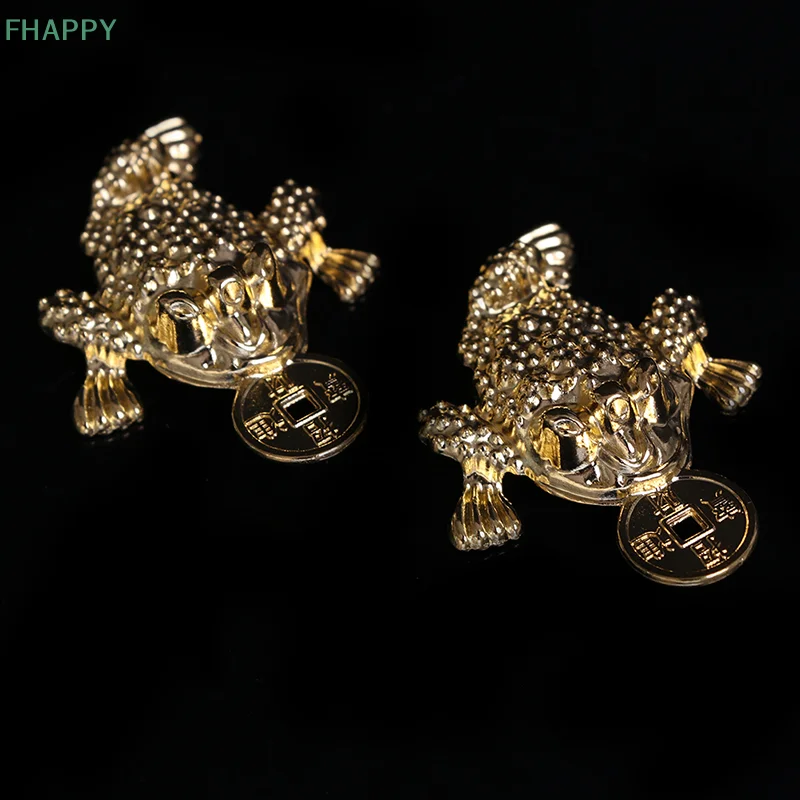 5Pcs Feng Shui Pocket Toad Frogs Fortune Keychain Charm Bag Pendant Home Decor
