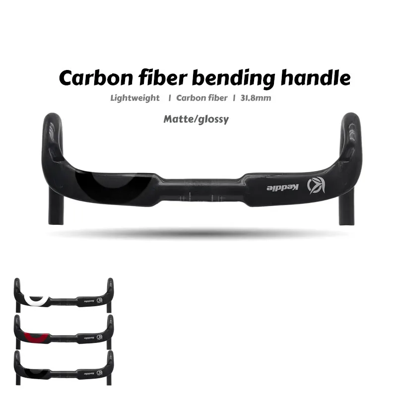 

Карбоновый шоссейный руль, 31,8 мм, с внутренней проводкой, для рулей 380-440 мм, карбоновый руль с наклоном вниз, гоночный изогнутый руль.