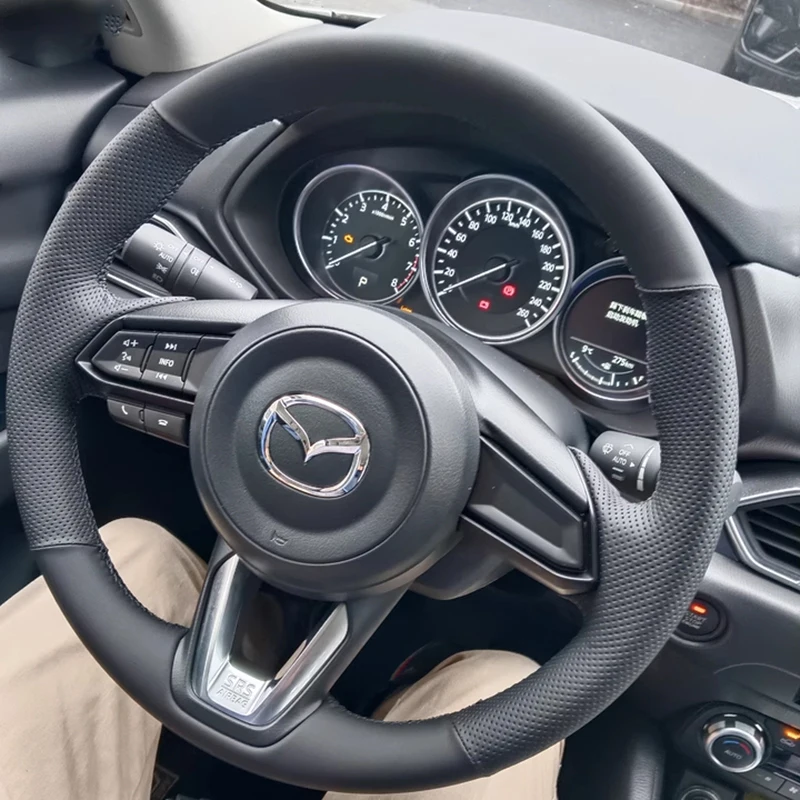 

Artificial Leather for Mazda 3 Axela 2017-2019 CX5 CX-5 CX4 CX-4 Atenza Mazda 6 2018-2021 MX-5 MX5 CX-8 Car Steering Wheel Cover