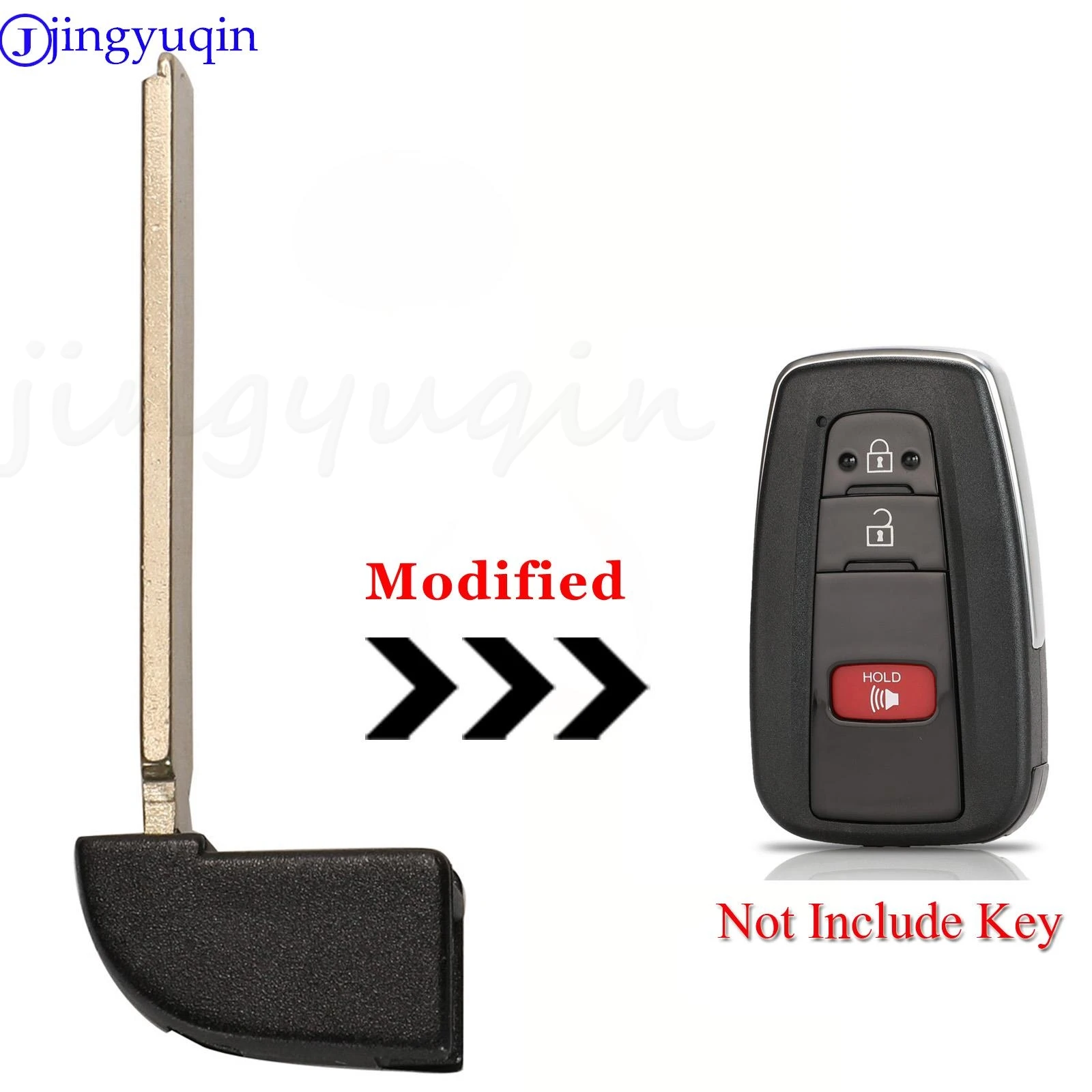 

jingyuqin Remote Car Key Keyless Emergency Insert Uncut Blade Blank For Toyota Camry RAV4 Corolla C-HR 2019