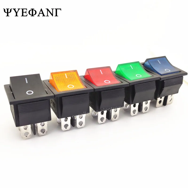 1PCS KCD4 Rocker Switch ON-OFF 2 Position 4 Pins Electrical equipment With Light Power Switch Switch cap 16A 250VAC/ 20A 125V