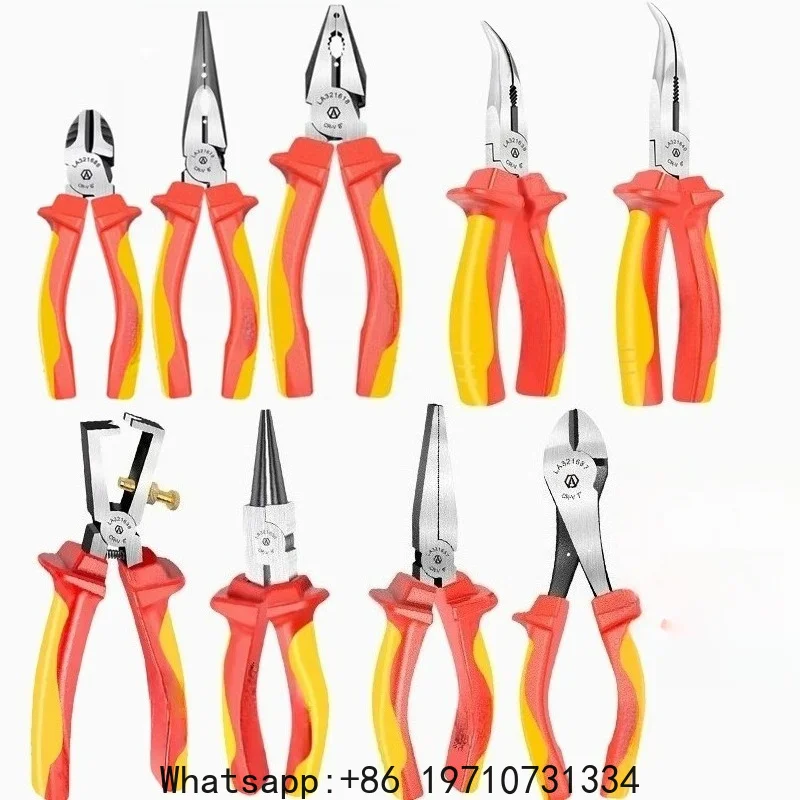 Wire Cutters 6'' 7'' 8'' Insulated Combination Diagonal Needle Nose Pliers Electrician Tool High Voltage Resistance
