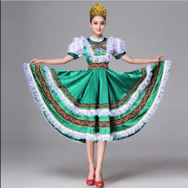 زي الرقص العرقي الروسي، تنورة طويلة للسيدات لمرحلة الأداء