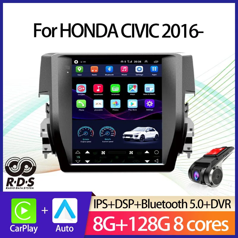 

Android Tesla Style Car GPS Navigation For HONDA CIVIC 2016- Auto Radio Stereo Multimedia Player With BT WiFi Mirror Link